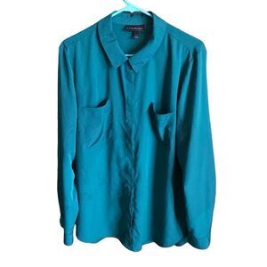 Lane bryant Blue Long Sleeve Shirt Blouse Size 20